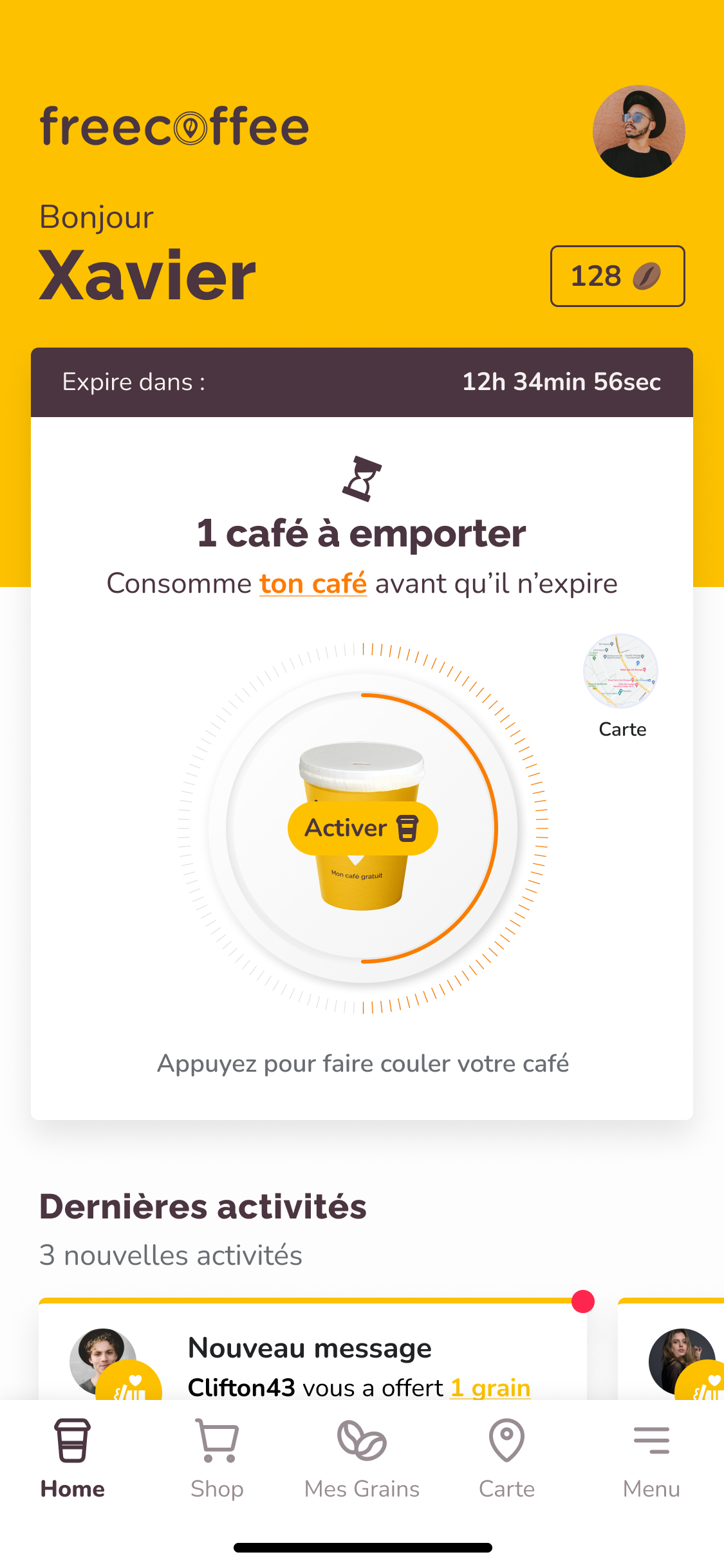 Freecoffee consumer mobile app
